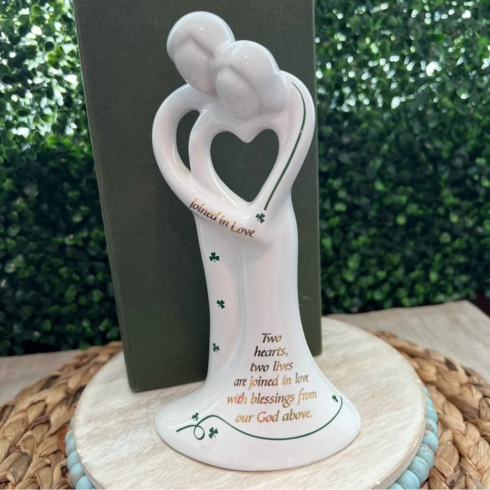 Joined in Love Wedding Cake Topper Bell | Table Accent | Shamrocks and Heart